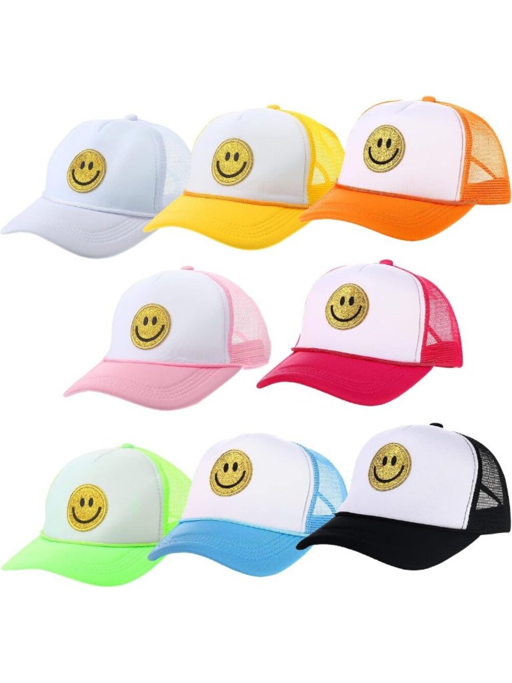 Smiley Face Trucker Hat | Adjustable, Fun Design for Outdoor Activities